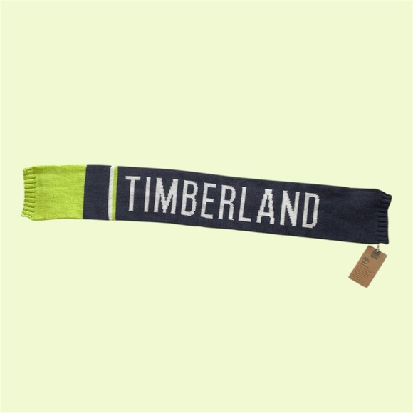 Timberland Other - Timberland Kids Navy and Lime Logo Knit Scarf